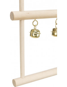 Trätrapets m 2 bjällror 12x20 cm 2