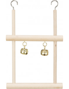 Trätrapets m 2 bjällror 12x20 cm