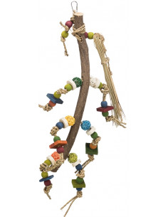 Papegoj/parakitleksak, naturmaterial