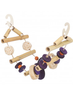 Fågelleksak hängstege med leksaker