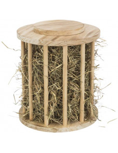 Höhäck/rulle med lock, trä/flamberad, ø 20 × 23 cm