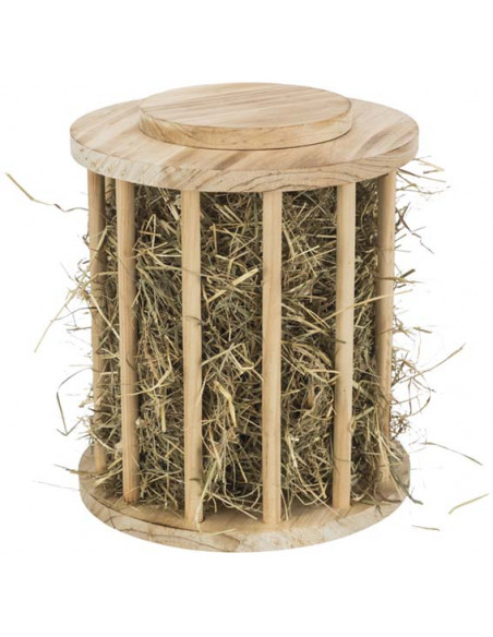 Höhäck/rulle med lock, trä/flamberad, ø 20 × 23 cm