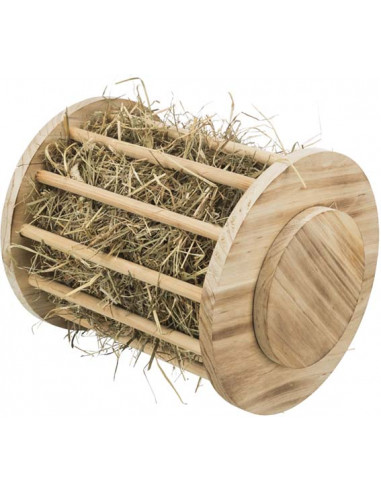 Höhäck/rulle med lock, trä/flamberad, ø 20 × 23 cm