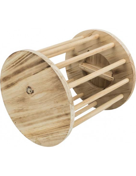 Höhäck/rulle med lock, trä/flamberad, ø 20 × 23 cm