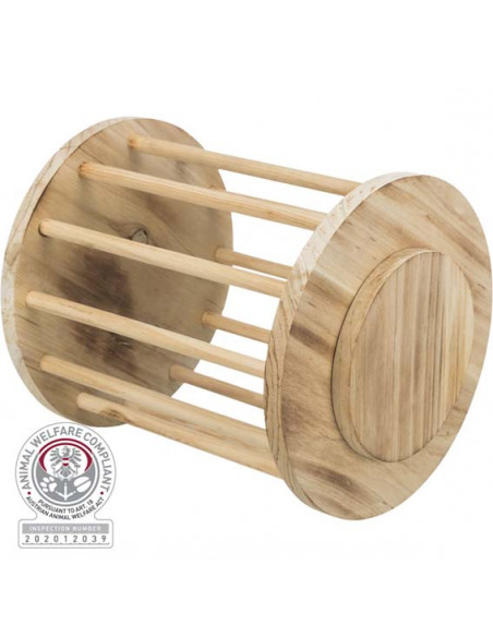 Höhäck/rulle med lock, trä/flamberad, ø 20 × 23 cm