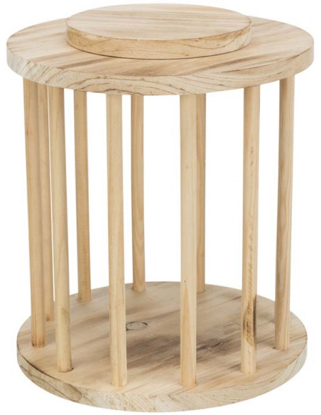 Höhäck/rulle med lock, trä/flamberad, ø 20 × 23 cm