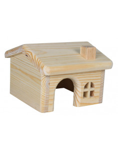 Trähus till mus/hamster, 15×11×15 cm