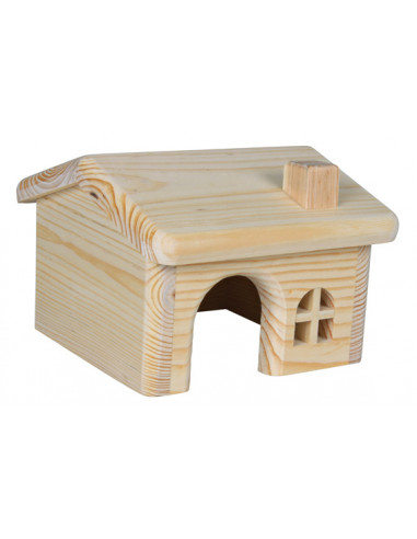 Trähus till mus/hamster, 15×11×15 cm