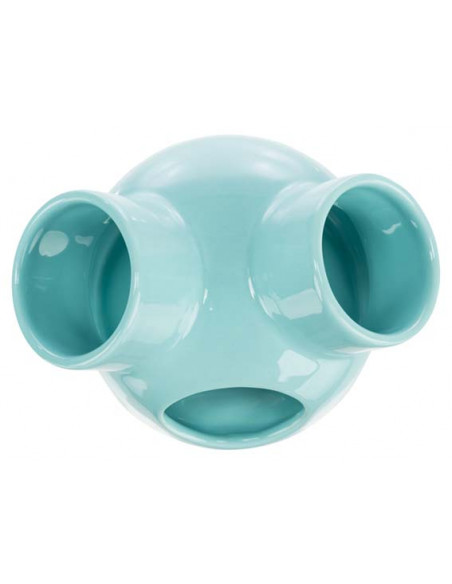 Keramikhus med 3 ingångar, mus, ø 12 × 10 cm, turkos