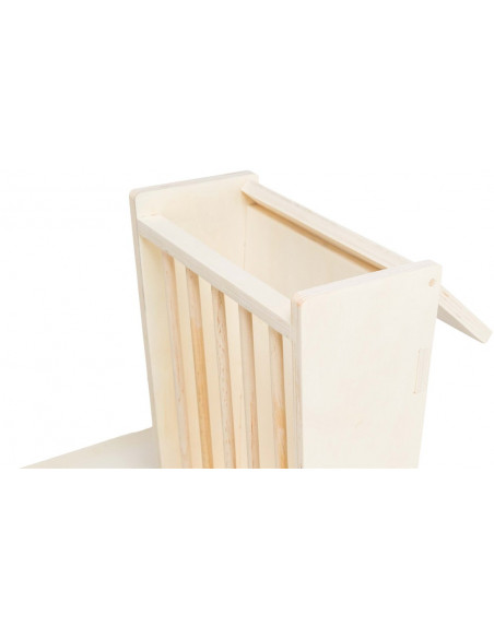 Foderstation m. skålar/höhäck, trä, 70 × 41 × 47 cm